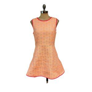 Sail to Sable Melon Jacquard Flare Dress Size 10